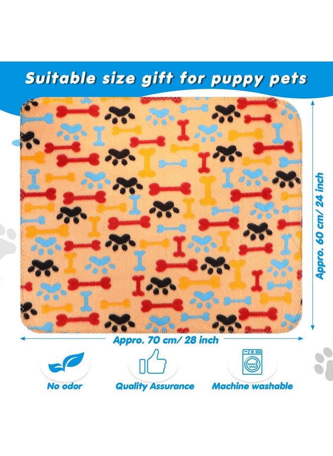 Chumia - 28 Pieces Puppy Blanket Soft Fleece Pet Blanket Small Fleece Blanket For Dogs Cats Puppy Kitten Pets, Warm Paw Print Blanket Sleep Mat Bed Covers, 28 Styles (23.6 X 27.6 Inch) - Image 1