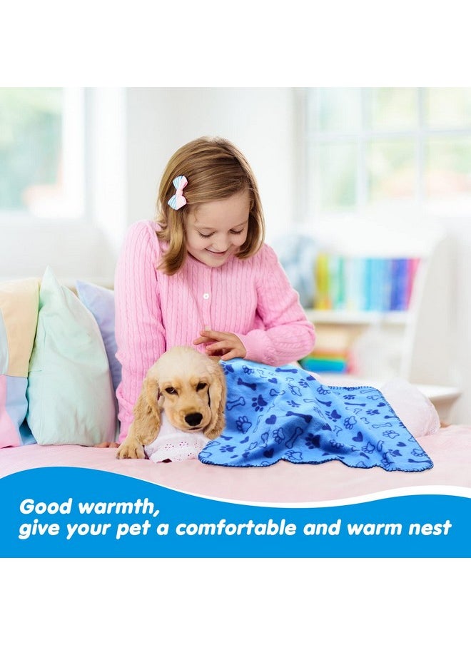 Chumia - 28 Pieces Puppy Blanket Soft Fleece Pet Blanket Small Fleece Blanket For Dogs Cats Puppy Kitten Pets, Warm Paw Print Blanket Sleep Mat Bed Covers, 28 Styles (23.6 X 27.6 Inch) - Image 1