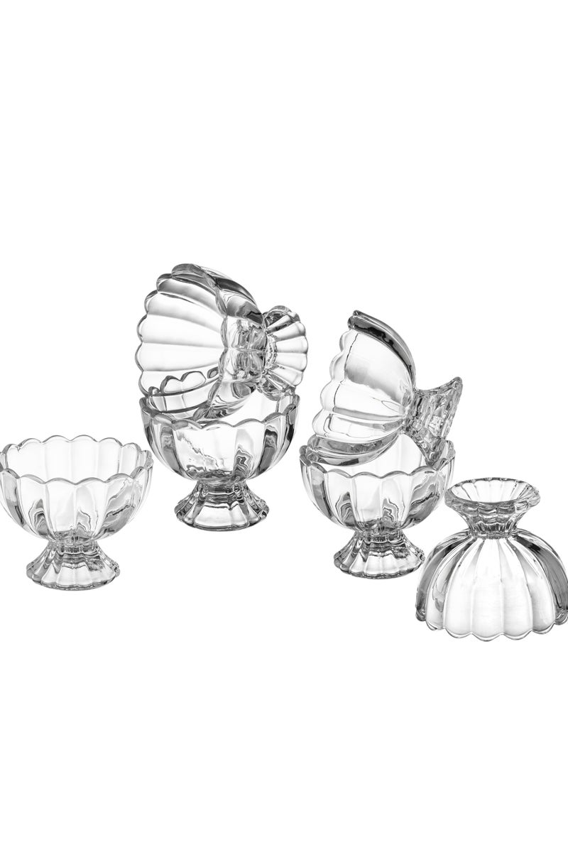 Dania Yogurt, ice cream and striped glass dessert, 6 pieces - Image 1