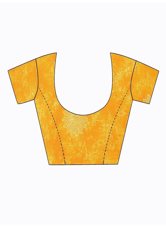 Florence Florence Women's Yellow Georgette Graphic Print Printed Saree With Unstithed Blouse(FL-Georgette10-N, Free Size)  - Image 5
