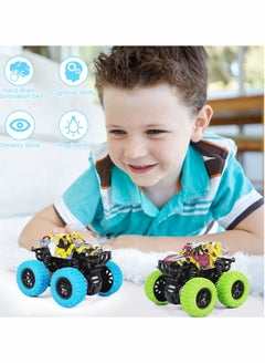 KASTWAVE سيارات سحب للعب للأولاد من 3-5 سنوات - عبوة من 2 لعب سيارات شاحنة وحشية - سيارات حيل دوارة 360° للأطفال للأولاد والبنات هدايا حفلات عيد الميلاد  - Image 4