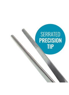 Mabis MABIS Surgical Tweezers and Dressing Forceps, 5.5 inches long, Serrated, Stainless Steel  - Image 3