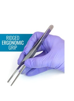 Mabis MABIS Surgical Tweezers and Dressing Forceps, 5.5 inches long, Serrated, Stainless Steel  - Image 5