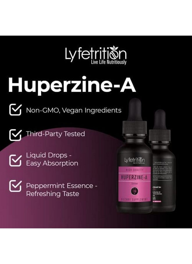 Lyfetrition - Huperzine A Supplement 380 Mg 4 Oz Liquid 220 Servings Made In Usa Quick Absorption Quality Potent Ingredients Thirdparty Tested Nongmo Gmp Certified Crueltyfree Products - Image 1
