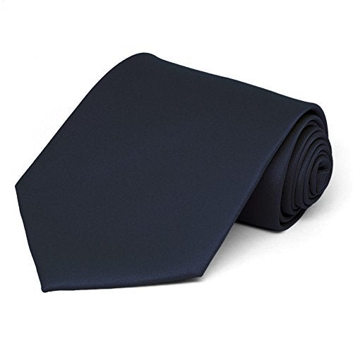 tiemart Solid Color Necktie (Dark Navy Blue) - Image 1