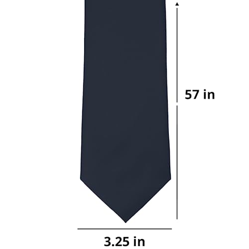 tiemart Solid Color Necktie (Dark Navy Blue) - Image 2