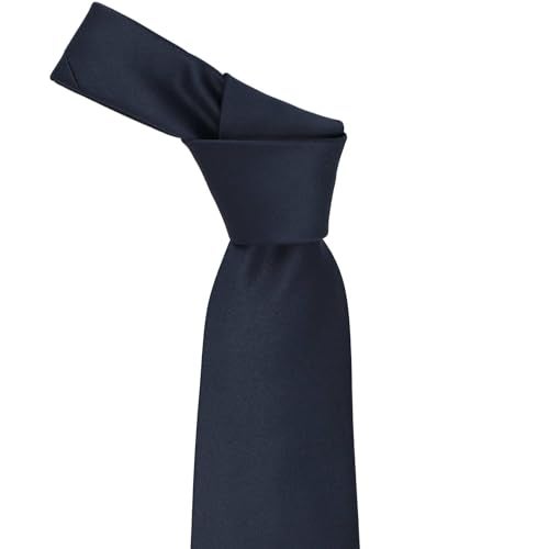 tiemart Solid Color Necktie (Dark Navy Blue) - Image 3
