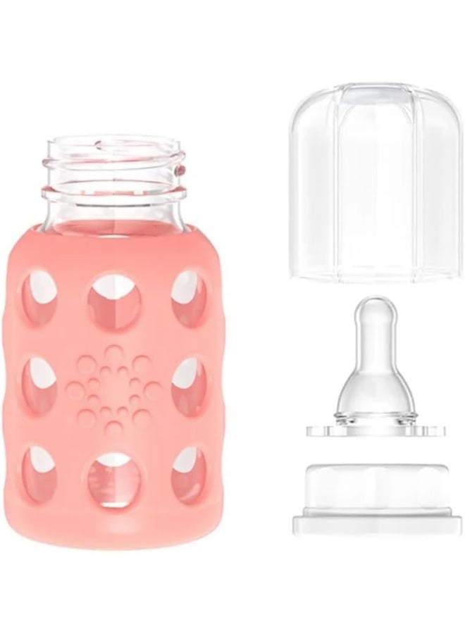 Lifefactory 4oz Glass Baby Bottle 2pk - Lavender/Cantaloupe - Image 5