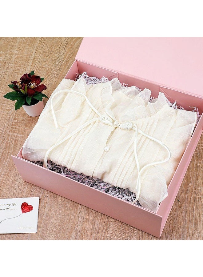 يلا جوي 2PCS فاخرة المغناطيسية هدية صندوق ، صندوق هدية كبير مع الشريط ، صناديق هدية قابلة للطي للهدايا مع الغطاء ، مناسبة للمهرجان ، عيد الميلاد ، الذكرى السنوية ، إلخ (29 * 22 * 10.5 سم ، الوردي) - Image 3