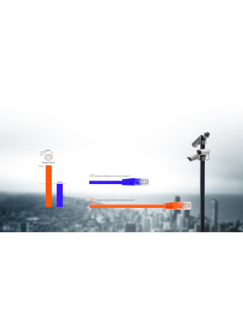 Tenda Tef1109P-8-63W 9-Port 10,100 Unmanaged PoE Switch / 250 Meters Transmission / 6Kv Lightning Protection / Outstanding PoE Power Supply - Cable Type Cat5 Or Higher bronze - Image 5