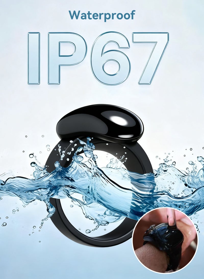 يو إل اتش واي سي خاتم تسبيح ذكر ذكي، عداد قابل للتعديل، مقاس (18 و20 مم)، يدعم التطبيق، خاتم تذكير بالصلاة، خاتم ذكر مضاد للماء، للمسلمين (أسود) - Image 5