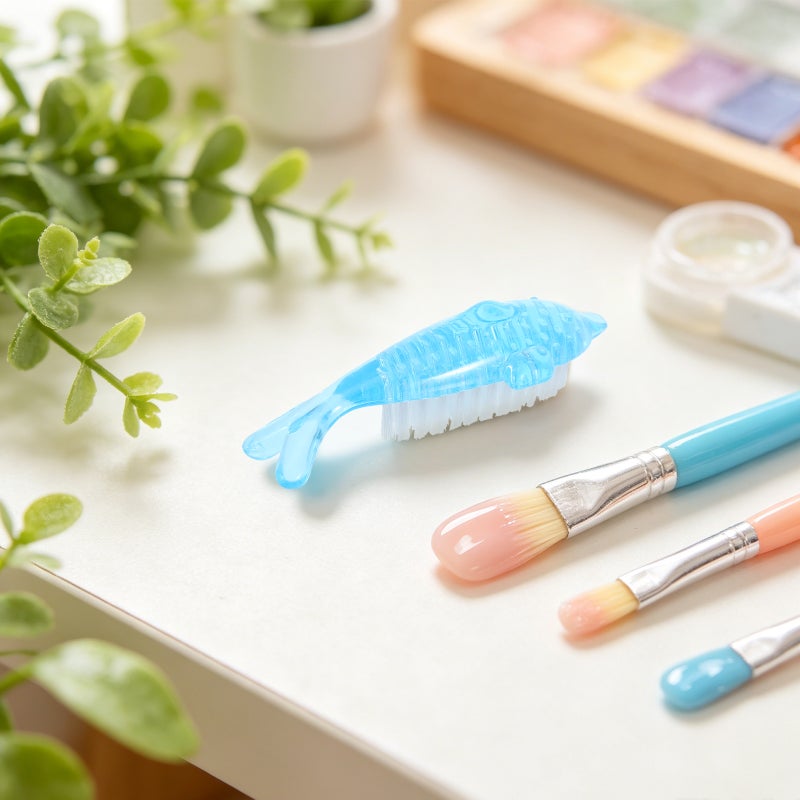 4pcs Dolphin Shaped Nail Maincure Tools Nail Animal Shaped Brush (Random Color) - Image 5