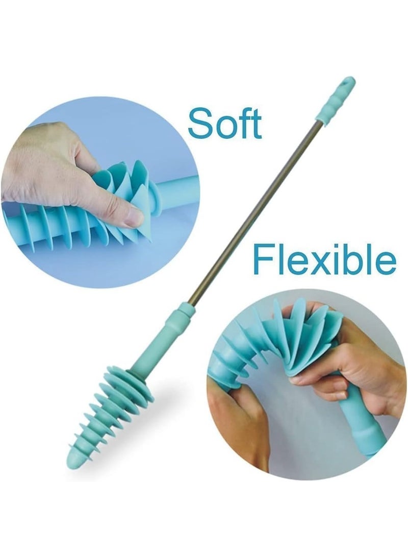 Alruht Toilet Plunger, Stainless Steel Handle with Flexible Rubber Head and Wall Hook for Unclogging Blocked Toilet, Sink and Drain Pipes, Essential Home Tool - Image 3