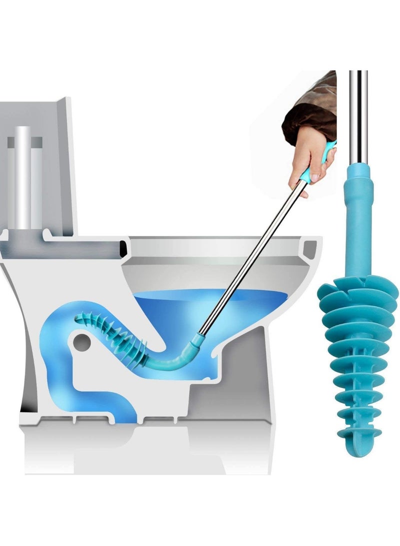 Alruht Toilet Plunger, Stainless Steel Handle with Flexible Rubber Head and Wall Hook for Unclogging Blocked Toilet, Sink and Drain Pipes, Essential Home Tool - Image 1