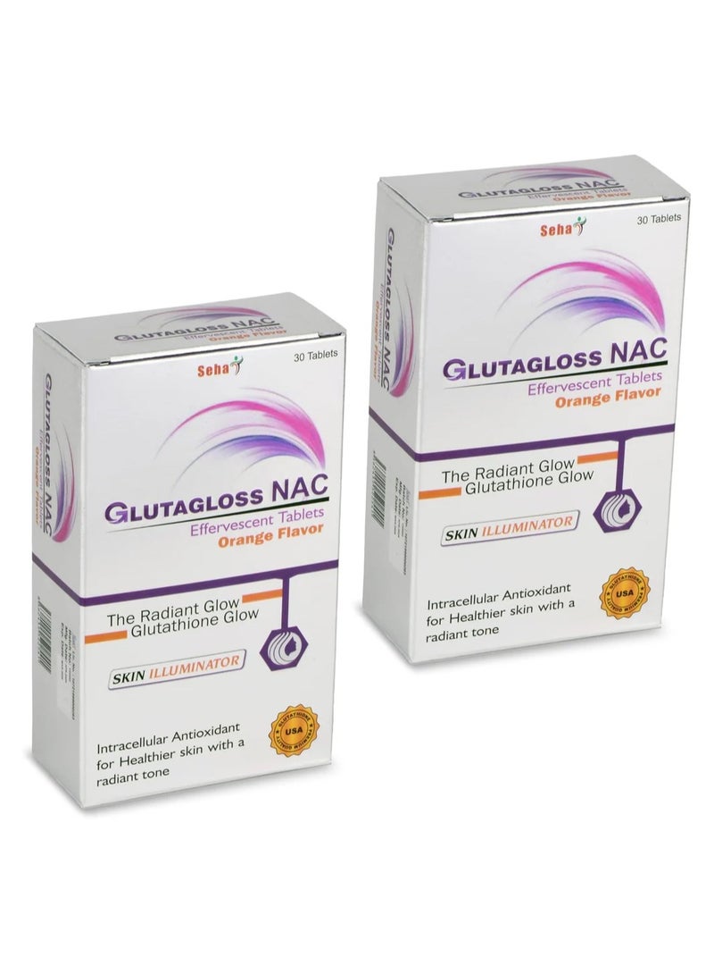 صحة جلوتاغلوس إن إيه سي بنكهة البرتقال - جلوتاثيون ياباني، فيتامين سي + إن إيه سي - 30 قرصًا فوارًا - Image 3