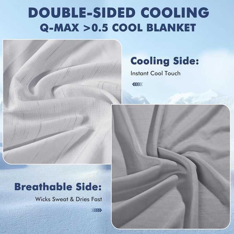 Elegear Cooling Blanket 150 x 200 cm, Japanese Arc-Chill 3.0 Q-Max > 0.5 Cooling Fibres, Self-Cooling Summer Blanket, Double Cold Feeling Absorbs Body Heat, Cooling Blanket for People, Night Sweat - Image 5