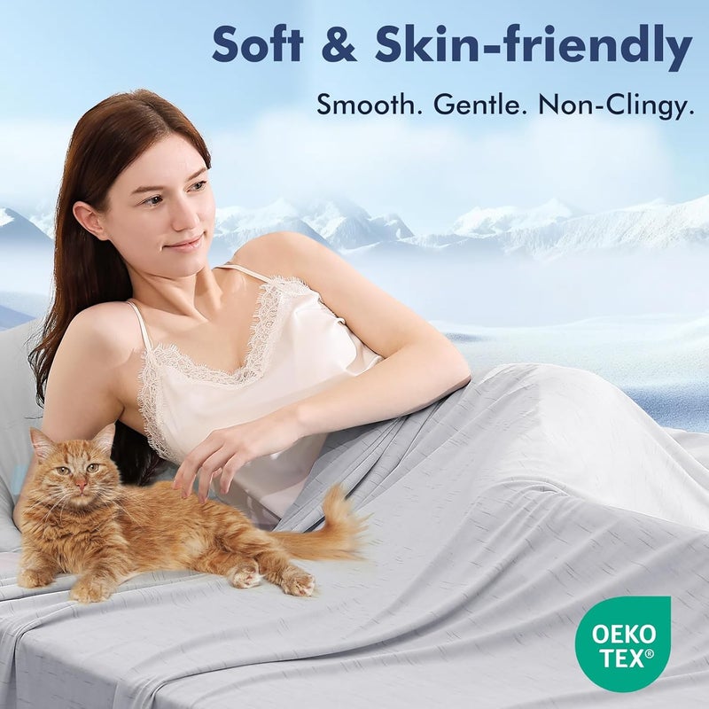 Elegear Cooling Blanket 150 x 200 cm, Japanese Arc-Chill 3.0 Q-Max > 0.5 Cooling Fibres, Self-Cooling Summer Blanket, Double Cold Feeling Absorbs Body Heat, Cooling Blanket for People, Night Sweat - Image 3