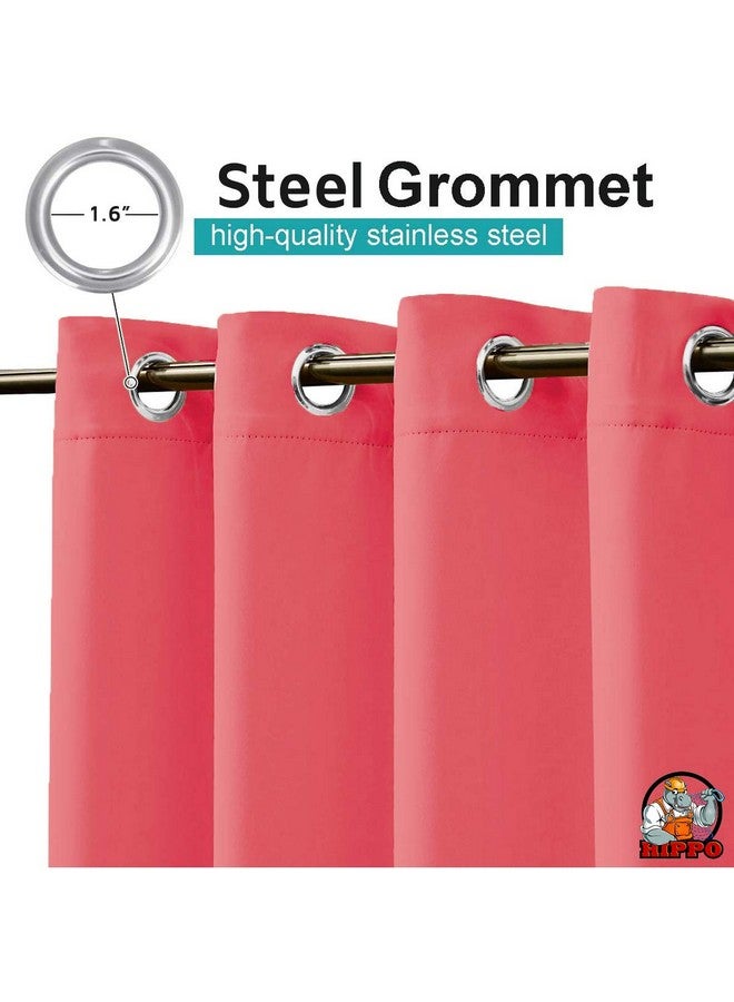 HIPPO Polyester Waterproof Curtains Rain & Vision Blockage Curtain With Steel Eyelets/Grommets Ideal For Outdoor Balcony (4.5Ftx9Ft, Wr-Marsalared, 2 Pc, Solid, Opaque) - Image 2