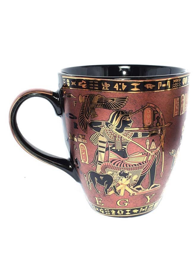 immatgar immatgar pharaonic cappuccino Mug ancient Egyptian souvenirs gifts for women and men from Egypt (Chariot - Black - red - 400 MM)  - Image 1