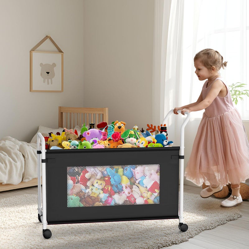 KEEGH Extra Large Toy Box for Kids with 360Â° Rotating Wheels, Heavy Duty Toy Chest for Boys and Girls, Toy Storage Organizer for Kids, Toy Bins for Living Room, Nursery, Bedroom(Black) - Image 3