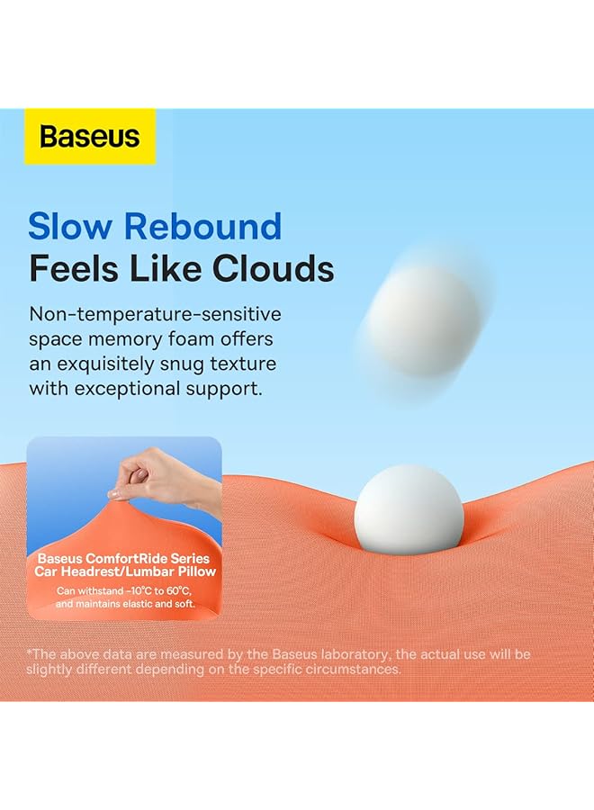 Baseus Comfortride Series Car Lumbar Waist Pillow Orange One Size - Image 4