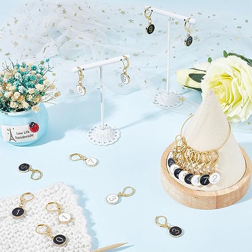 SUNNYCLUE 1 Box 20Pcs Number 1~9 Stitch Markers Charms Crochet Enamel Cute Removable Clip on Leverback Clasp Charm Locking Metal Knitting Markers for Weaving Sewing Knit Quilting DIY Zipper Pull - Image 4