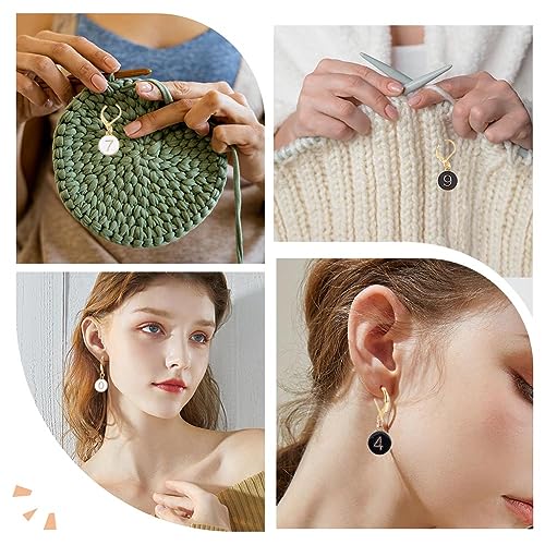 SUNNYCLUE 1 Box 20Pcs Number 1~9 Stitch Markers Charms Crochet Enamel Cute Removable Clip on Leverback Clasp Charm Locking Metal Knitting Markers for Weaving Sewing Knit Quilting DIY Zipper Pull - Image 5