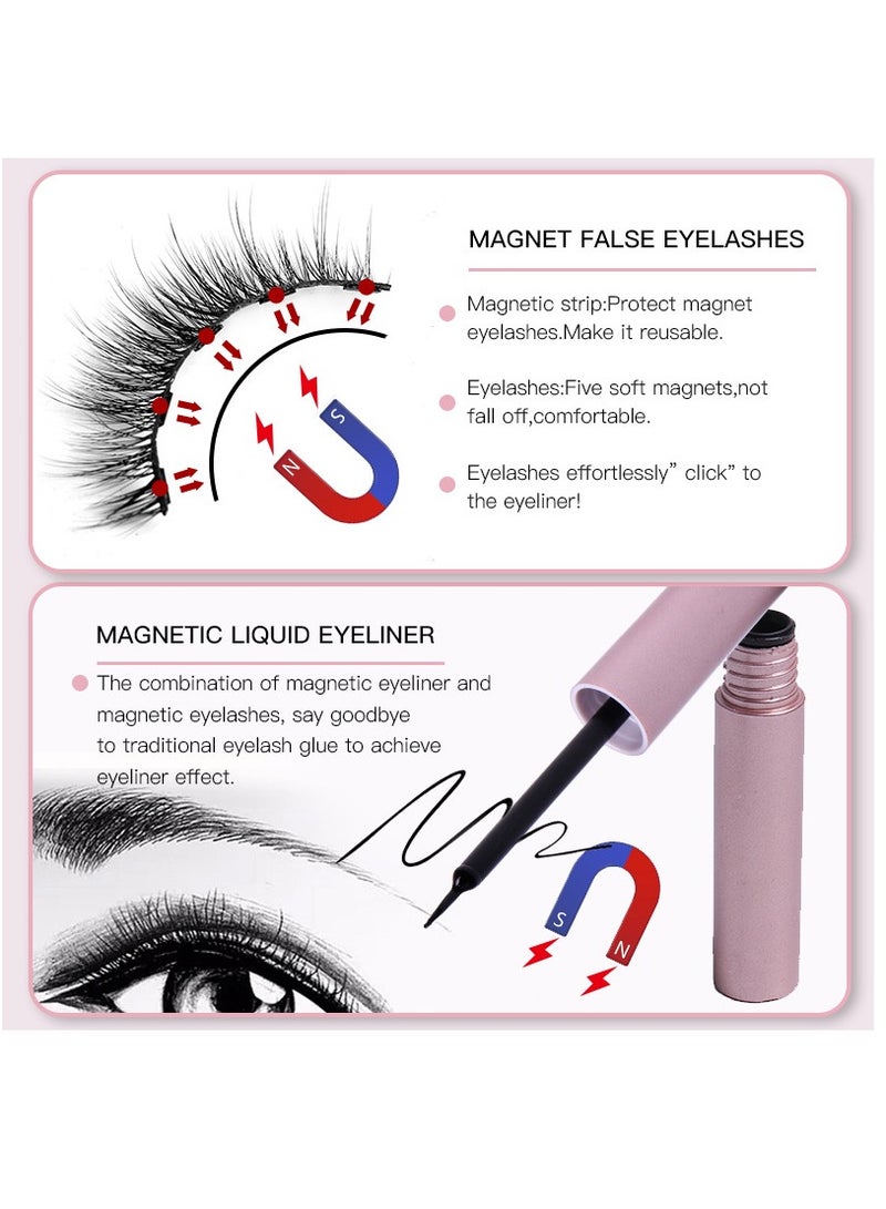 LashesMD Magnetic Eyelashes with Eyeliner Kit 3 Pairs Natural Look Reusable False Magnetic Eyelashes - Image 4