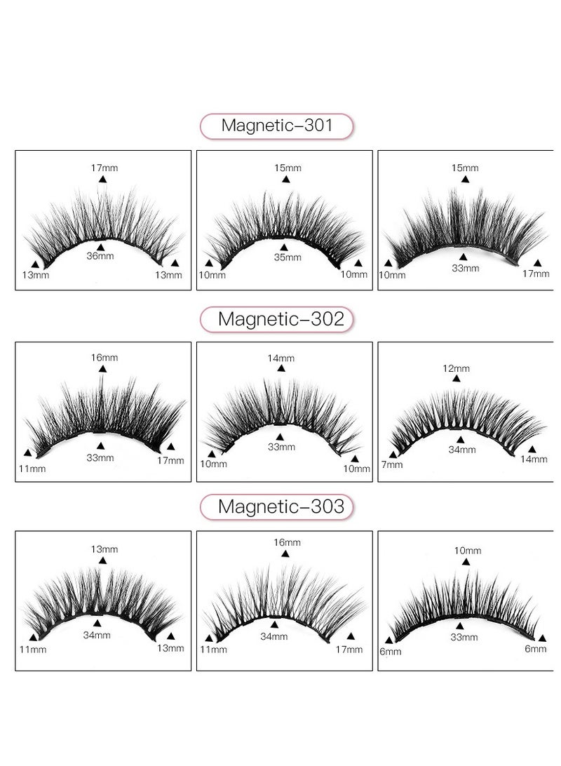 LashesMD Magnetic Eyelashes with Eyeliner Kit 3 Pairs Natural Look Reusable False Magnetic Eyelashes - Image 3