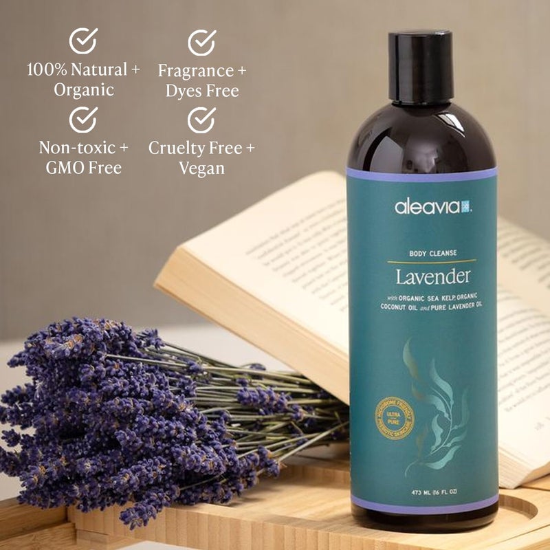 Aleavia Lavender Body Cleanse â€“ Organic & All-Natural Prebiotic Body Wash, Scented with Pure Essential Oils â€“ Nourish Your Skin Microbiome â€“ 16 Oz. - Image 3