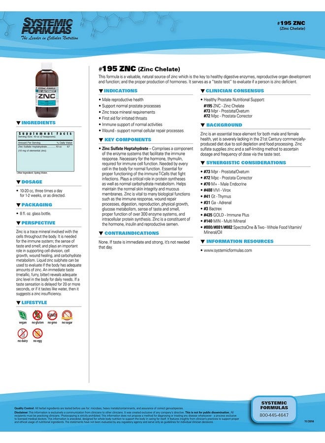Systemic Formulas Systemic Formulas ZNC-Zinc Chelate (8 fl. oz.) #195  - Image 2