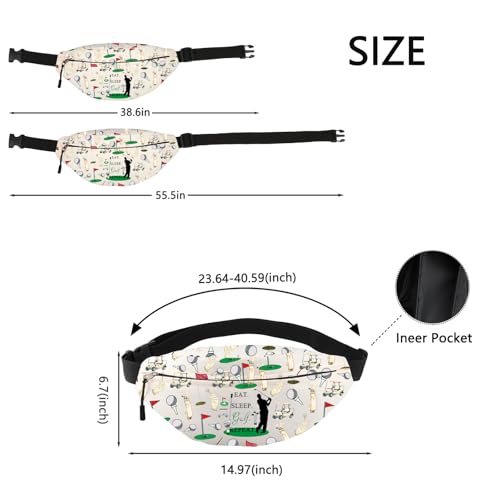 MBMSO Golf Ball Waist Bag Golf Lover Gifts Eat Sleep Golf Repeat Gifts for Golfer Belt Bag Golfing Gifts for Golf Instructor Golf WB - Image 3