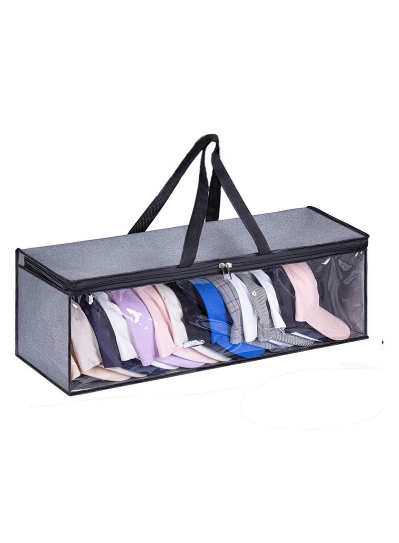 Hat Organizer, Hat Storage for Baseball Caps, Hat Bag, Baseball Cap Organizer, Hat Holder Rack with Carrying Handles & Lid, Portable Large Hat Box for Home Travel - Image 1