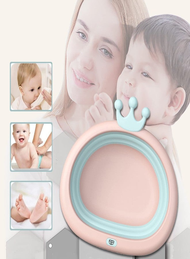 Airoads Collapsible Wash Basin for Baby, Multipurpose Portable Baby Wash Basin Washing Up Basin for Home, Kitchen, Outdoor Travelling (Pink+Blue) - Image 4