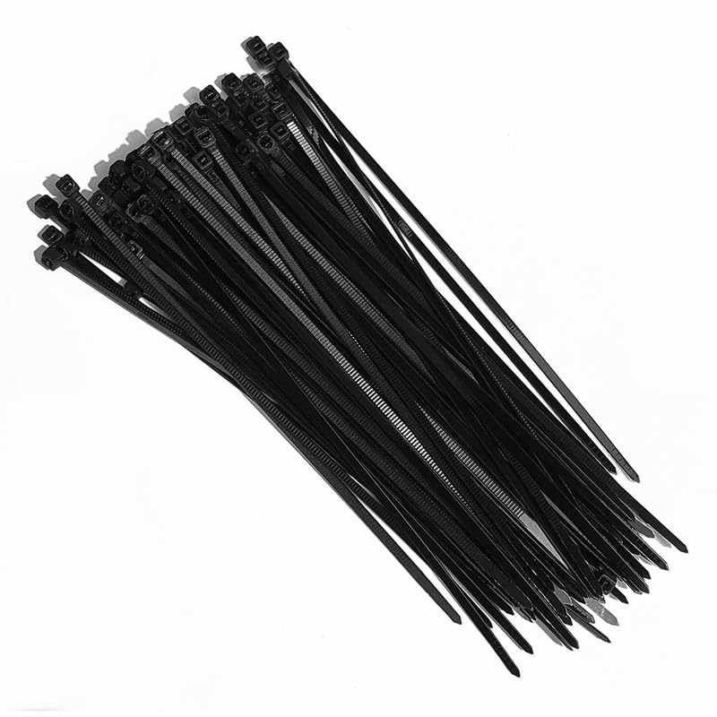 Pure Source India Teeth Grip Nylon Self Locking Cable Ties Black 150mm x 42mm 6inch pack of 600 Heavy Duty Strong Zip Wire Fastener Organizer Tie