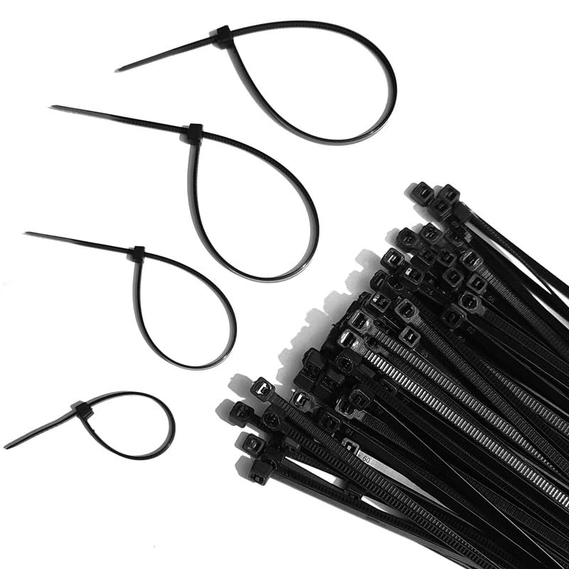 Pure Source India Teeth Grip Nylon Self Locking Cable Ties Black 150mm x 42mm 6inch pack of 600 Heavy Duty Strong Zip Wire Fastener Organizer Tie