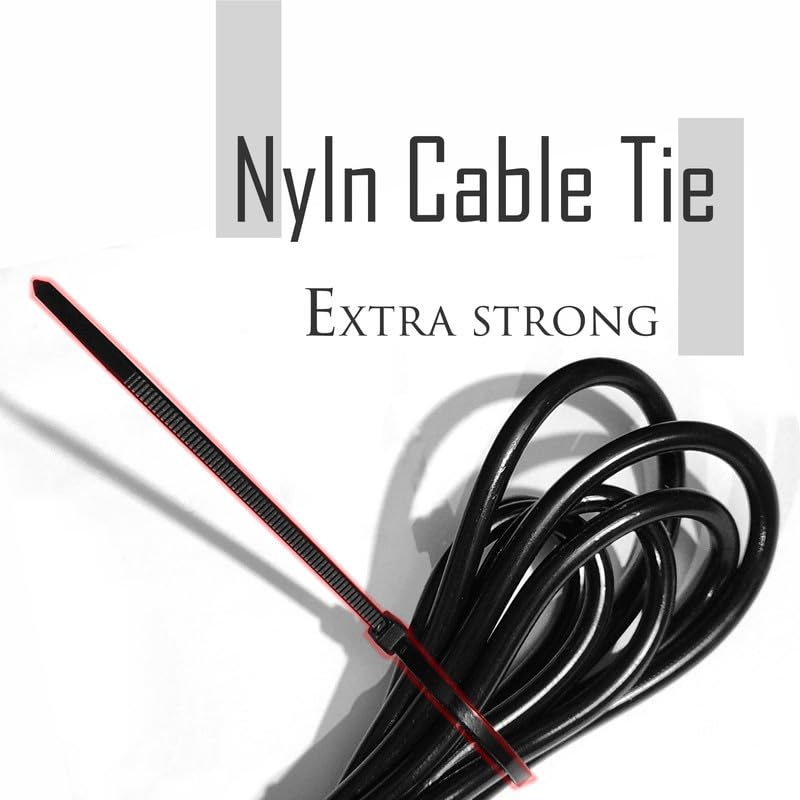 Pure Source India Teeth Grip Nylon Self Locking Cable Ties Black 150mm x 42mm 6inch pack of 600 Heavy Duty Strong Zip Wire Fastener Organizer Tie