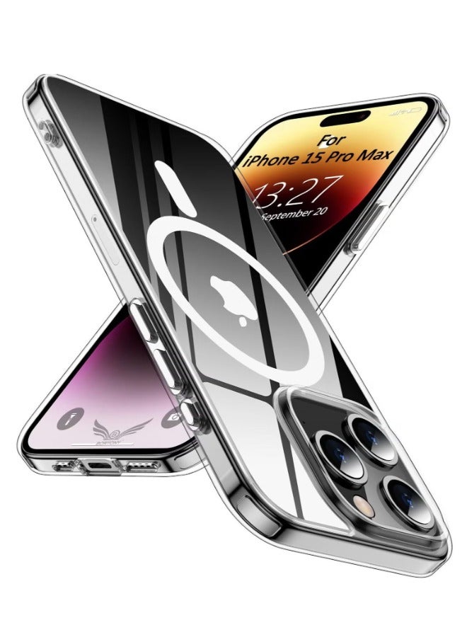 ACLIX iPhone 15 Pro Max Magsafe Case Wireless Magnetic Cover Compatible with Magnetic Wallet Charger Anti Yellow Mil-Grade Shockproof Protective Case for iPhone 15 Pro Max Cover 6.7 Inch  - Image 1