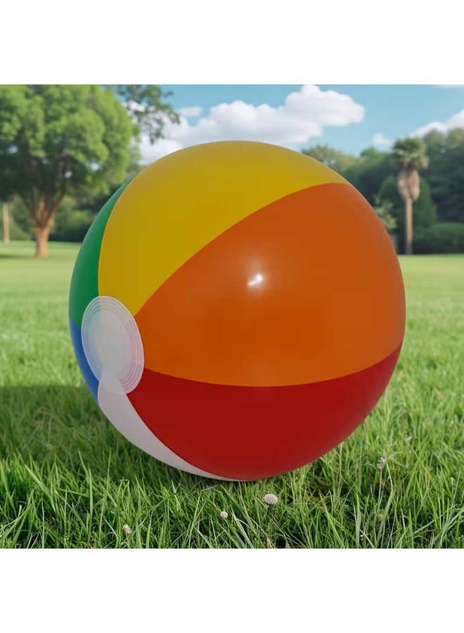 Goolsky 6pcs 12-inch PVC Inflatable Beach Ball, Colorful PVC Pool Toy, Birthday Party and Hawaiian Summer Decoration, Classic Rainbow Design, Essential for Pool Parties - Image 5