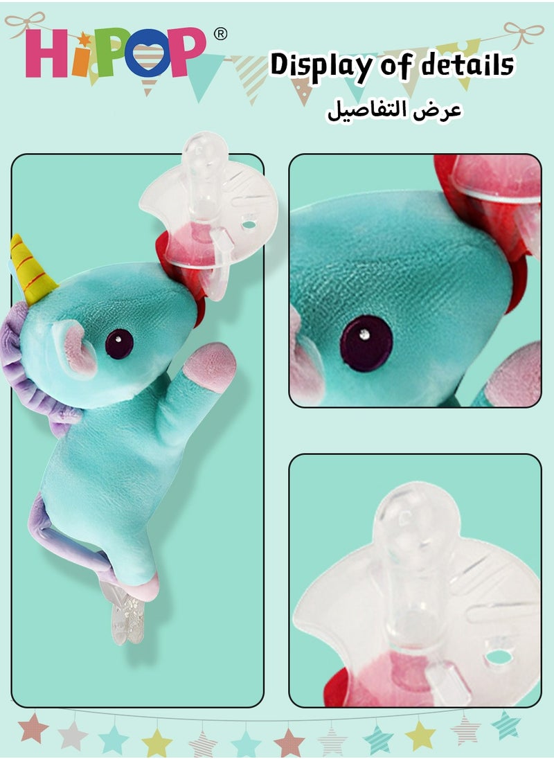 HIPOP - Baby Pacifier,Stuffed Animal,Detachable Stuffed Animal Doll,Unicorn Baby Toy - Image 1