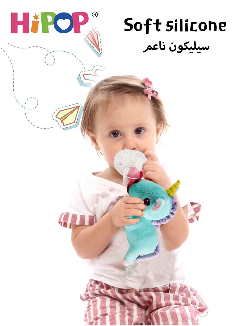 HIPOP - Baby Pacifier,Stuffed Animal,Detachable Stuffed Animal Doll,Unicorn Baby Toy - Image 1