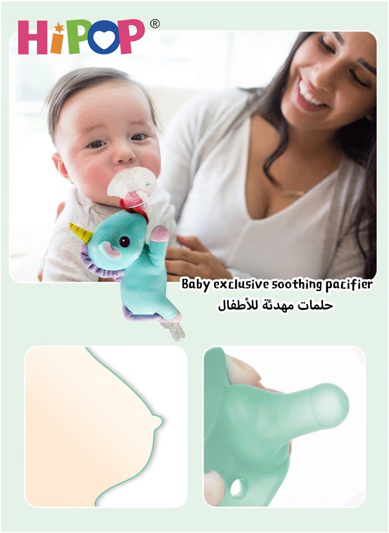 HIPOP - Baby Pacifier,Stuffed Animal,Detachable Stuffed Animal Doll,Unicorn Baby Toy - Image 1