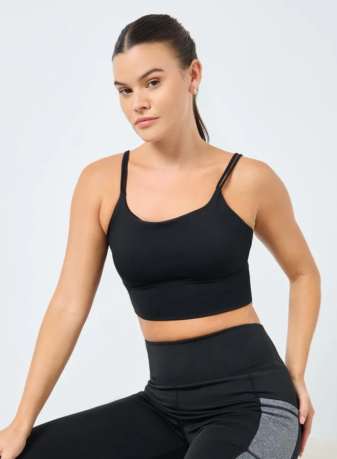 Styli Styli Back Scrunch Detail Low Impact Sports Bra