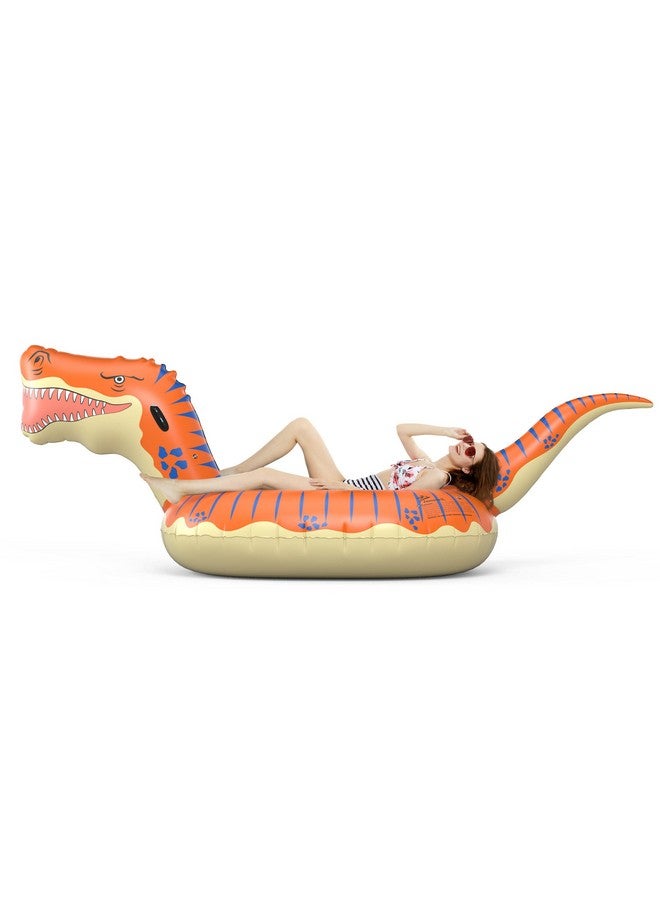 Jasonwell Inflatable Dinosaur Pool Float For Boys Girls Adults 124'' Giant T-Rex Floatie Summer Beach Swimming Pool Inflatables Ride On Party Pool Toys Raft Lounge Kids Tyrannosaurus Rex Toys - Image 2