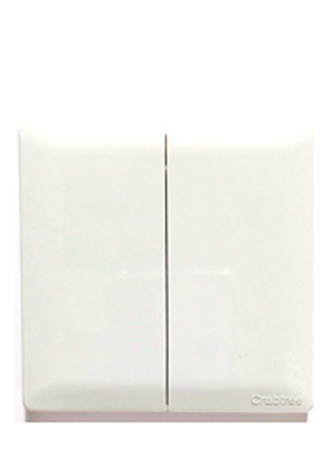 Crabtree Inovo Crabtree Switch 10AX 2 Gang 2 Way white Inovo  - Image 1