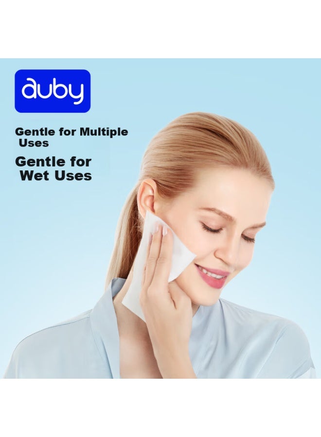 Auby Disposable Facial Cleansing Wipes, Wall-mounted, Soft Cotton Wipes, Specially For Babies, Wet And Dry Use, 180 Sheets, 3 Packs - Image 3
