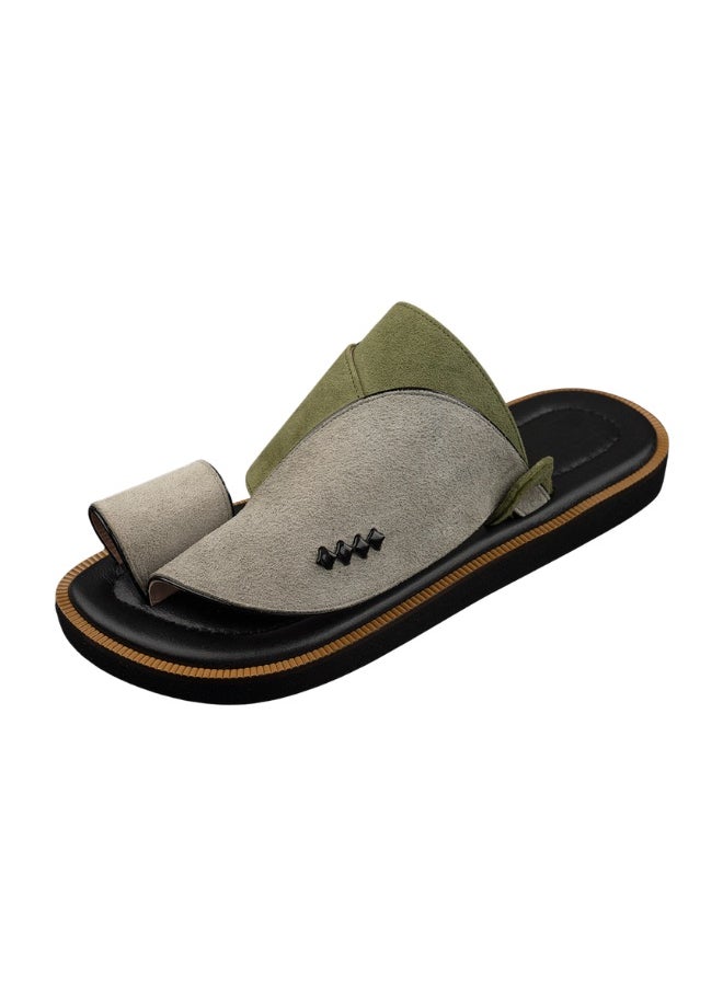 NAD Natural gray and green suede arabic sandals  - Image 1
