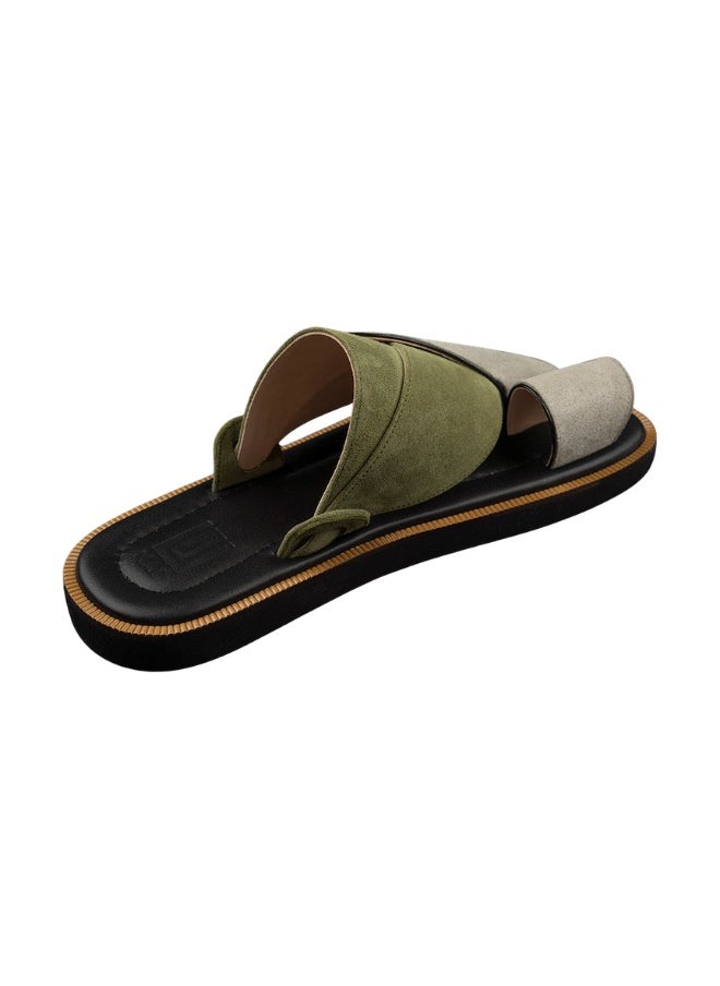 NAD Natural gray and green suede arabic sandals  - Image 2