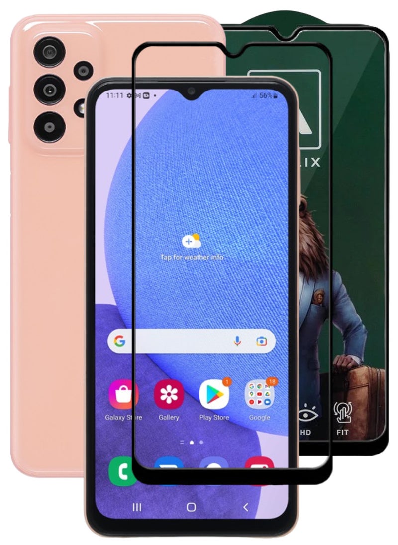 ACLIX Antistatic ESD Dustproof Premium Quality High Definition Tempered Glass Screen Protector Designed For Samsung Galaxy A23 - Image 1