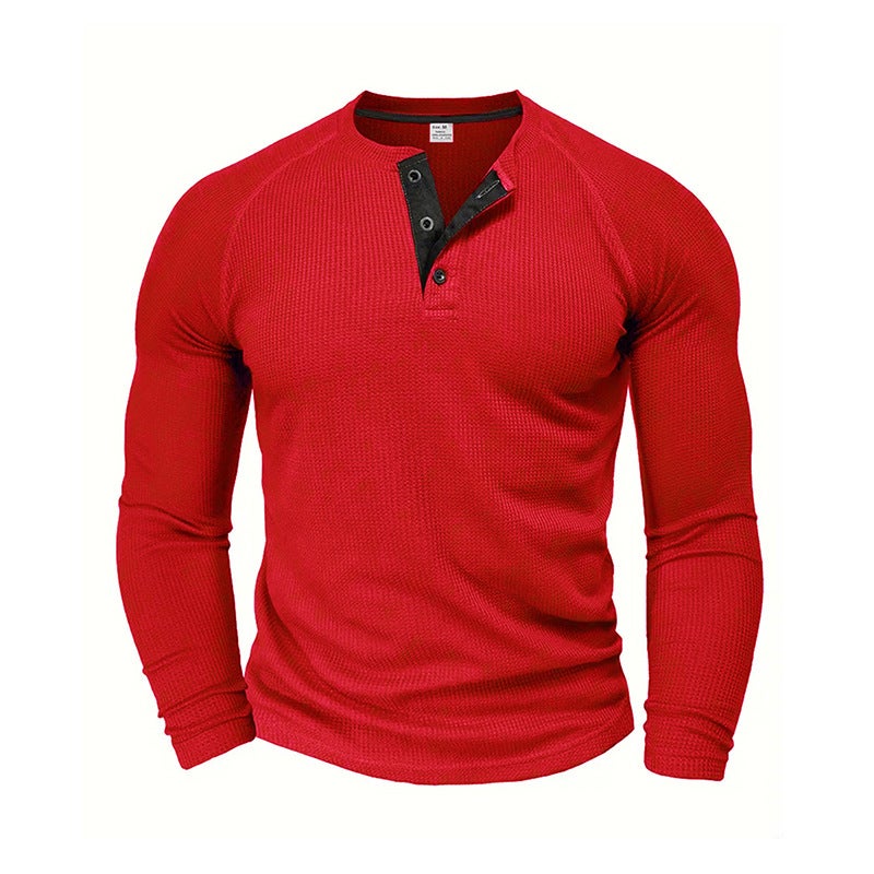 Cross-Border Supply Men''s Long-Sleeved T-Shirt Style Large Size Loose Fit Solid Color Raglan Sleeve Casual Pullover T-Shirt Men''s Top - Image 1